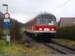 Einfahrt in Unterlenningen/B Friedenstrae von 218 494-3 nach Wendlingen am Neckar als RB13958 um 11:46 Uhr. (11.12.2009)