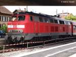 218 161/59762/218-161-8-ist-als-rb13966-aus 218 161-8 ist als RB13966 aus Oberlenningen angekommen und macht sich auf die fahrt als BR13971 nach Kirchheim/T bereit. (08.06.2009)