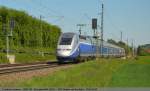 Mit dem TGV Duplex 4701 auf Testfahrt in Richtung Mnchen durch Ebersbach/Fils.