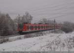 br-423/110628/423-376-und-423--als 423 376 und 423 ? als  Doppeleinheit fhrt bei dichtem Schneetreiben an Heiligabend als S1 von Kirchheim unter Teck durch Wendlingen am Neckar mit Ziel Herrenberg. (24,12,2010)