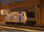 EVB 185 680 (angemietet von der Railpool) darf sich diese Nacht im Stuttgarter Hafen/Umschlagbahnhof ausruhen, bevor sie mit mit einem15teiligen Containerzug wieder weiter muss.