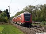 RE 19229 mit 146 203 auf dem Weg von Stuttgart nach Ulm bei Reichenbach/Fils. (29,04,2010)