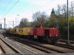eisenbahn-service-gesellschaft-esg- ESG1 MAK G1206 mit einem Bauzug. Nach dem Umsetzen in Zuffenhausen f�rt sie zur Baustelle zwischen B�blingen-Renningen. (06,04,2011)