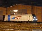 EVB Eisenbahnen und Verkehsbetriebe Elbe Weser GmbH Abfahrt in Richtung Kornwestheim ? der EVB 185 676-4 mit einem Containerzug im Stuttgarter Hafen-Umschlagbahnhof. (03,05,2010)