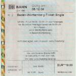 Baden-W�rttemberg-Ticket Singele Kl.2. (06.12.2009)   ...