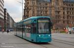 frankfurt-main Tw 255 (Rothaus-Z�pfle) f�hrt in Richtung Fechenheim auf der Linie 11 n�chster Halt ist Willy-Brandt-Platz. (19,12,2011)