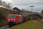 guterzuge 189 064 mit gemischtem G�terzug durch Darmstadt-S�d in Richtung Darmstadt Hbf. (13,12,2011)