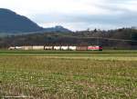guterzuge 218 491 als 56106 auf der R�ckfahrt nach Plochingen, hier f�hrt sie zwischen Owen/T und Dettingen/T. (01.10.2009)