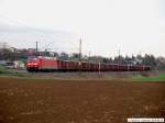 guterzuge 185 375-3 ist mit einem Eaos-Zug in richtung Stuttgart unterwegs. (01,04,2010)