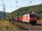 guterzuge 152 064-2 mit Hochbordwagen in Richtung M�nchen durch Esslingen am Neckar. (06,10,2010)