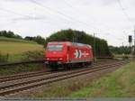 HGK Hafen - Und Guterverkehr Koln HGK 145-CL 011 als Tfzf in Richtung Stuttgart bei Ebersbach/Fils unterwegs. ((26,08,2010))