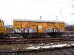 Joseph Hubert Ehemaliger Gedeckter G�terwagen [60 RIV 80 DB 092 3 614-2] im einsatz f�r Bauunternehmen Joseph Hubert abgestellt im ehemaligen G�terbahnhof Esslingen(Neckar). (03,02,2010)