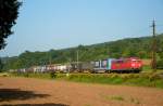 kbs-750-filsbahn 151 059 mit Containerzug in Richtung M�nchen bei Ebersbach/Fils. (22,08,2011)
