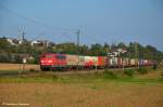 kbs-750-filsbahn 151 145 mit Container in Richtung Stuttgart/Kornwestheim durch Ebersbach/Fils. (27,09,2011)