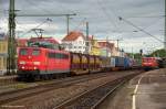 kbs-750-filsbahn Fast h�tte der RE 19229 mit 143 ? und 143 655 die 151 139 mit ihrem KLV-Zug zu gefahren, als diese durch Esslingen am Neckar in Richtung Stuttgart f�hrt. (12,10,2011)