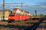 kbs-750-filsbahn 185 300 und 185 235 unterwegs mit einem KeWa in Richtung Stuttgart/Kornwestheim durch Esslingen am Neckar. (26,10,2011)