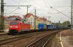 kbs-750-filsbahn 152 162 mit Lkw-Walter heute aus Richting M�nchen nach Stuttgart/Kornwestheim durch Esslingen am Neckar. (27,10,2011)