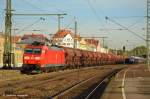 kbs-750-filsbahn 185 118 mit Tds-Wagen in Richtung Stuttgart/Kornwestheim durch Ebersbach/Fils. (28,10,2011)