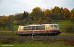 kbs-750-filsbahn 103 245 als Tfzf (F) 48121 (Sdl.) von Stuttgart nach M�nchen-Laim Rbf durch Ebersbach/Fils. (01,11,2011)