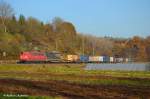 151 063 mit KLV durch Ebersbach/Fils in Richtung Stuttgart/Kornwestheim. (12,11,2011) ...