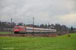 kbs-750-filsbahn IC 118 ist schon auf die neuen �BB-Wagen von Salzburg nach M�nster(Westf) umgestellt worden. 101 084 zieht ihn von Ulm nach Stuttgart durch Ebersbach/Fils. (10,12,2011)