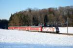 146 227 mit IRE 4229 durch Vorderdenkental in Richtung Ulm. ...
