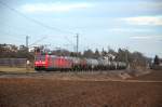 kbs-750-filsbahn 185 068 und 185 016 mit Kewa durch Ebersbach/Fils in Richtung Stuttgart/Kornwestheim. (24,02,2012)