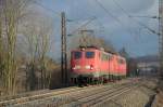 kbs-750-filsbahn Etwas �berrascht war ich als 140 217 mit 151 126 in Richtung Stuttgart durch Uhingen fuhr. (26,02,2012)