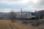 kbs-750-filsbahn 185 544 mit Container (Boxpress) durch Uhingen nach Beimerstetten. (26,02,2012)