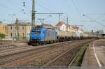 kessel--und-silozuge 185 526 der HGK /RSB Logistic mit KeWa durch Esslingen am Neckar in Richtung Kornwestheim. (11,04,2011)