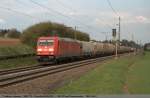 kessel--und-silozuge 185 391 ist mit einem Uac(n)s / Transcereales zug in Richtung Stuttgart/Kornwestheim durch Ebersbach/Fils unterwegs. (15,04,2011)