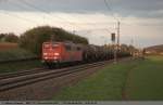 kessel--und-silozuge 151 056 mit KeWa durch f�hrt Ebersbach/Fils in Richtung Stuttgart/Kornwestheim. (15,04,2011)
