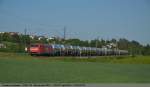 152 007 mit einem fast neuen KeWa-zug Richtung Stuttgart/Kornwestheim durch ...