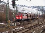 kohle--erz--und-kokszuge Ohne gro�e m�he zieht 151 148-4 ihre Falns-wagenzug durch den Bf. Untert�rkheim. (02,02,2010)