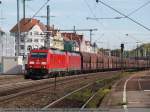 kohle--erz--und-kokszuge Ein Leerwagenzug bestehend aus Fals-Wagen vom Kohlekraftwerk Altbach wird von der 185 366 und 185 370 in Richtung Stuttgart gezogen. (06,10,2010)