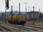 Leonhard Weiss Leonhard Weiss 203 001 und 203 002 warten im Bf Plochingen auf Ausfahrt in Richtung G�ppingen bis IC 2261 durchgefahren ist. (06,04,2011)