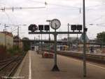 Fahrtanzeigebr�cke im Bf. Wendlingen ...  Andreas Axmann 25.01.2010