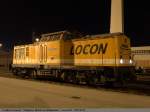 Locon Logistik und Consulting AG Locon`s 202 (201 222) wird, nachdem sie die Container f�r DGS 69072 (mit 185 676) bereitgestellt hat, f�r die Nacht abgestellt. (23,03,2011)