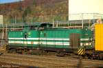 plochingen V100.02 (293 006) 'Nobby' der Hessische G�terbahn GmbH im Bf Plochingen abgestellt. (17,11,2011)