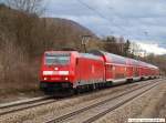 re RE 91706 mit 146 220-9 auf dem Weg von Neu-Ulm nach Stuttgart Hbf [Mosbach-Neckarelz]. (27,03,2010)