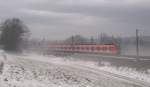 S-Bahn Stuttgart S1 / 7145 auf dem Weg von Kirchheim unter Teck nach Herrenberg, n�chster Halt ist Wernau. (07,01,2011)