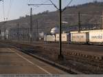 sattelauflieger-klv Sichtungsbild leider als Nachschuss. Railpool mit Ekol durch Esslingen am Neckar  von Triet Campo Marzio kommend nach Worms. (04,03,2011)