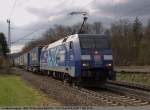 sattelauflieger-klv Der TEC 43255 (LKW-Walter) wird von 152 134 in Richtung M�nchen durch Ebersbach/Fils gezogen. (30,03,2011)