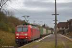 sattelauflieger-klv 145 004 mit KLV Hangartner/Schenker durch Darmstadt-S�d in Richtung Heidelberg. (13,12,2011)
