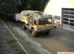 MAN Off-Road Gel�ndewagen auf einen LKW aufgebaut, abgestellt in einer ...