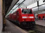 146 219-1 mit Dosterwagen ab-fahrbereit nach Heilbron Hbf. (22.11.2009)  ...