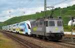 Uberfuhrungsfahrten Die 421 383 der RailAdventure, �berf�hrt einen sechs-teiligen Doppelstock-Triebzug der Baureihe 4010 f�r die �streichischen Westbahn GmbH. Hier auf der durchfahrt durch Esslingen am Neckar auf ihrem Weg nach Wien. (15,08,2011)