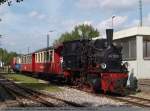 Ulmer Eisenbahnfreunde e.V Dampflok 99 7203 (bad. C) [A.Borsig Berlin, Baujahr: 1904, Bauart: C n2 t]macht sich bereit um mit ihren Wagen und G�sten um 14:30 Uhr nach Oppingen zu bringen. (11,09,2010)