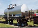 Ulmer Eisenbahnfreunde e.V Kesselwagen (ex VTG) als Demonstration f�r die Rollbockanlage in Amstetten. (11,09,2010)