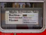 An diesem Zuglaufschild sieht ...  Andreas Axmann 25.01.2010